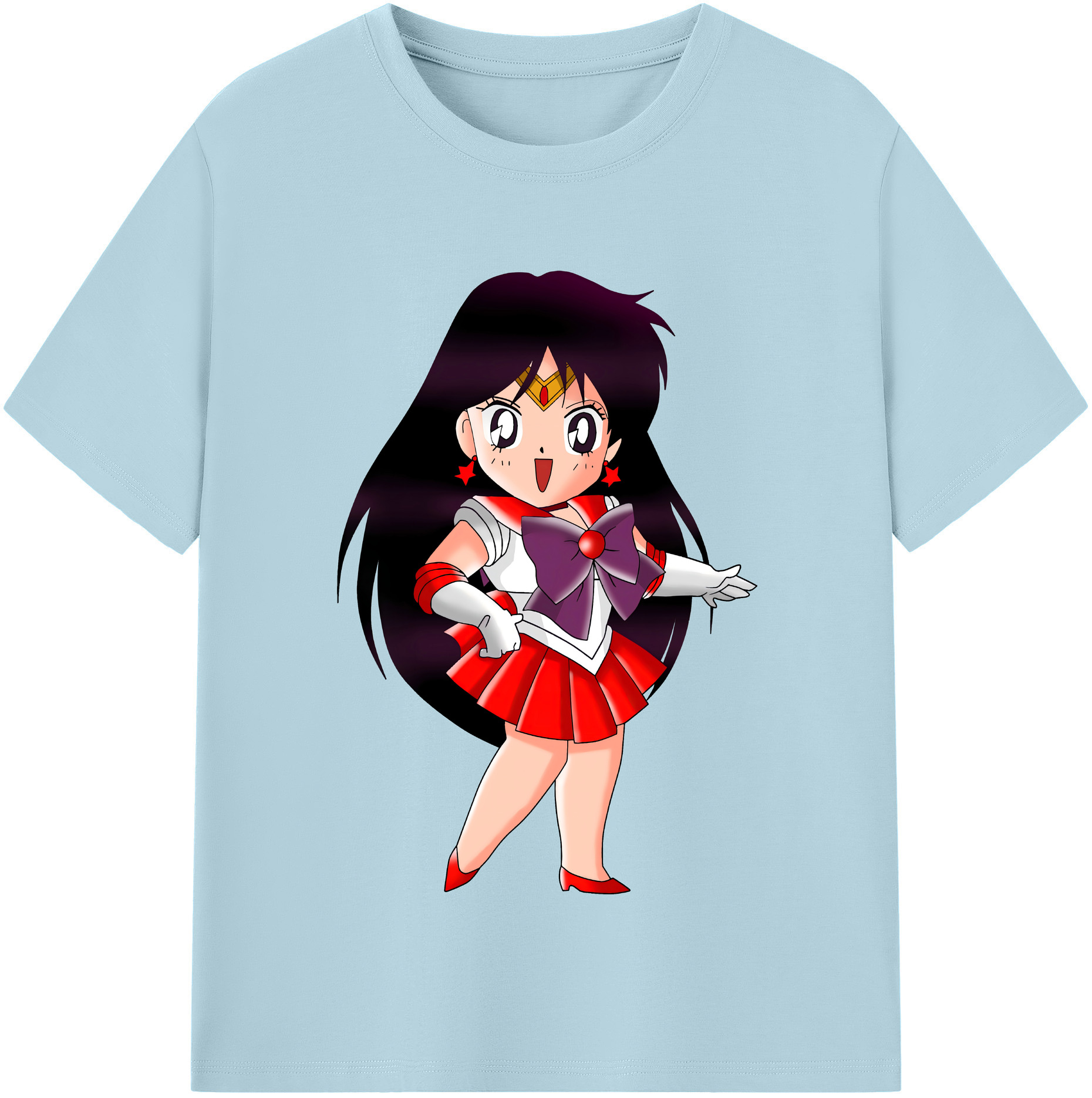 （画像用） 美少女戦士セーラームーン 火野レイ ひの レイ Sailor Moon Hino Rei （セーラーマーズ,Sailor Mars） 綿100％半袖Tシャツ（フロントプリント）